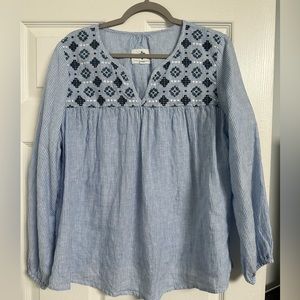 Pomegranate long sleeve linen top. New without tags.